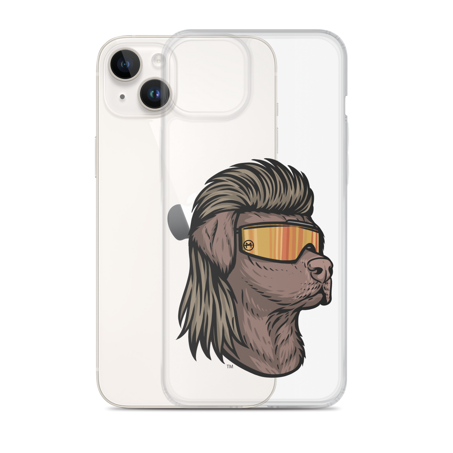 Chocolate Lab Mullet iPhone Case - Clear