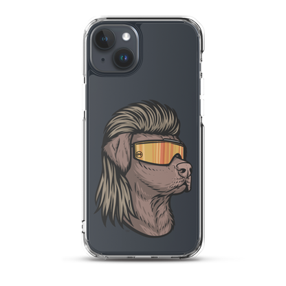 Chocolate Lab Mullet iPhone Case - Clear