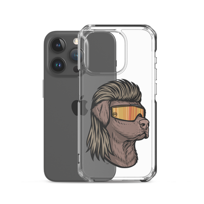 Chocolate Lab Mullet iPhone Case - Clear
