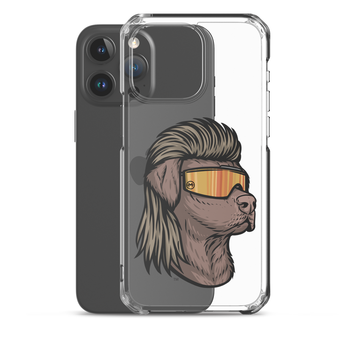 Chocolate Lab Mullet iPhone Case - Clear