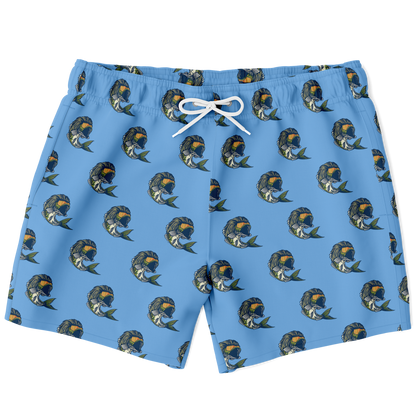 Bass Mullet Men's Swim Trunks - Blue