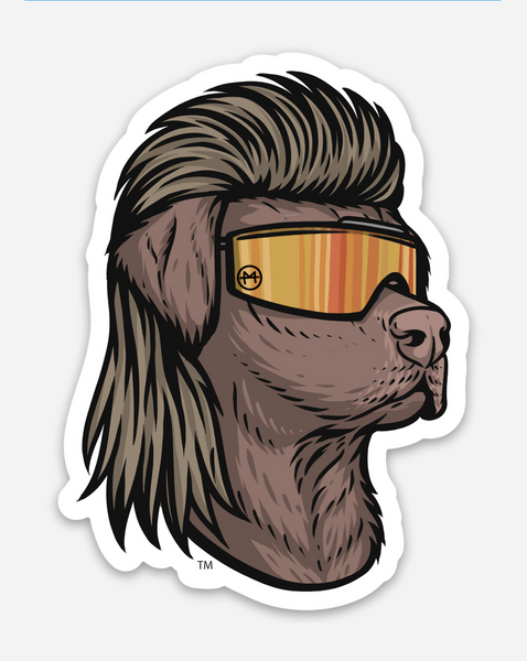 Chocolate Lab Mullet Sticker