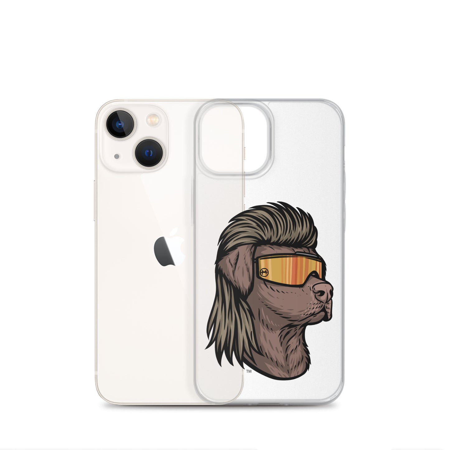 Chocolate Lab Mullet iPhone Case - Clear