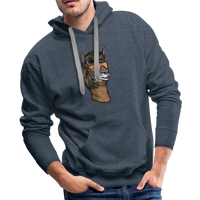 Llama Mullet Premium Hoodie - heather denim