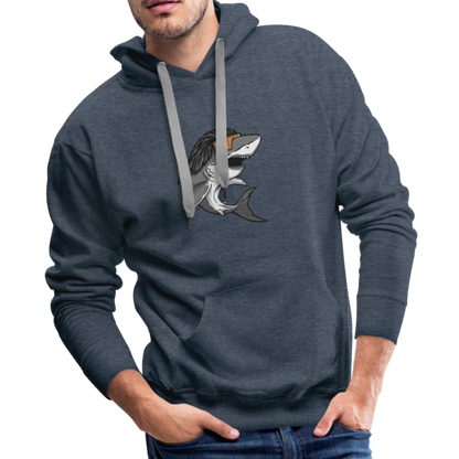 Shark Mullet Premium Hoodie - heather denim