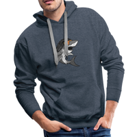 Shark Mullet Premium Hoodie - heather denim