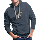 Shark Mullet Premium Hoodie - heather denim